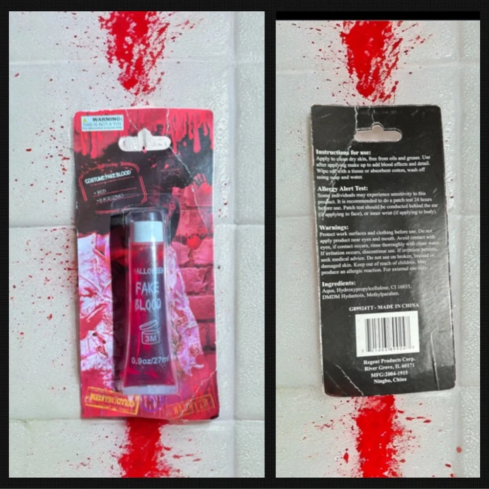 Halloween Fantasy Makeup Kit: Vamp AND Tube of Fake Blood - Vampire Lip Transfer - Picture 2 of 6